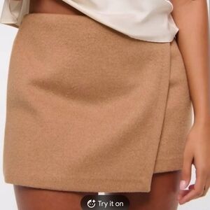 Abercrombie & Fitch Camel Wool Blend Skort